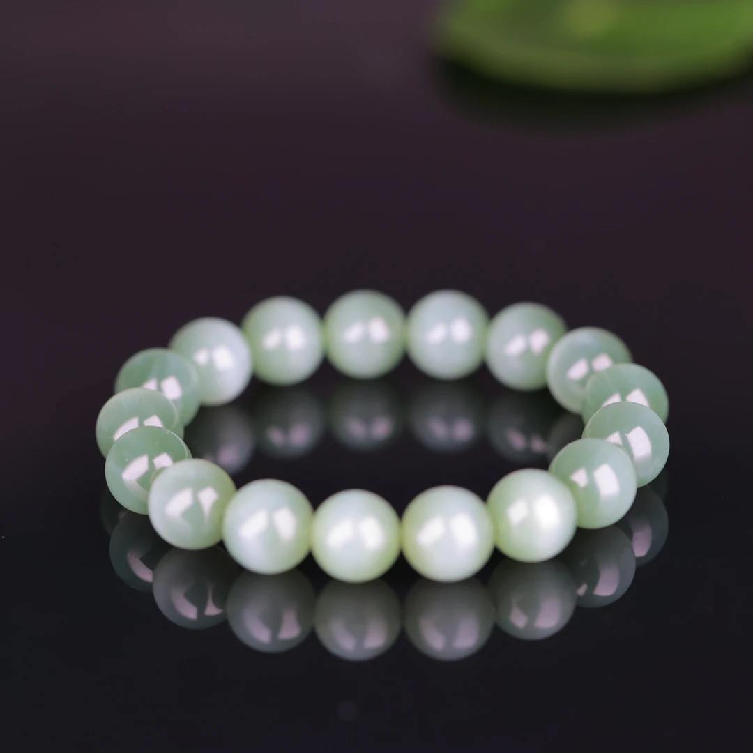 【碧玉猫眼】45克卡11.5mm 颗颗精选俄罗斯绿猫眼细腻纯净水头十足