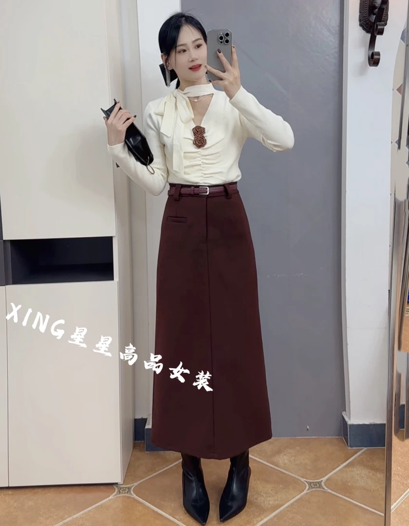 【XING星星定制】高奢高品质秋冬火爆款（斜纹呢半身裙）显瘦气质百搭
