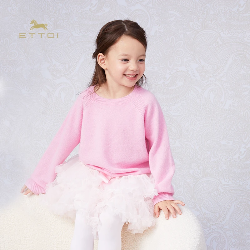 【朗姿集团】ETTOI童装秋冬款多色男女童羊绒衫保暖百搭针织毛衣