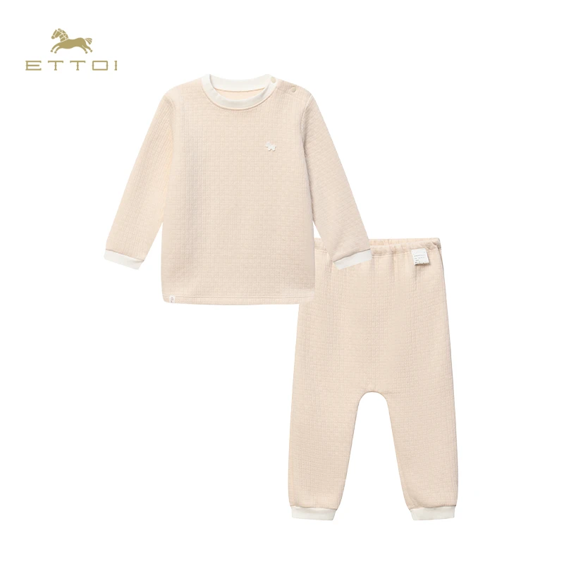ETTOI爱多娃儿童秋衣秋裤家居服套装秋冬新款宝宝保