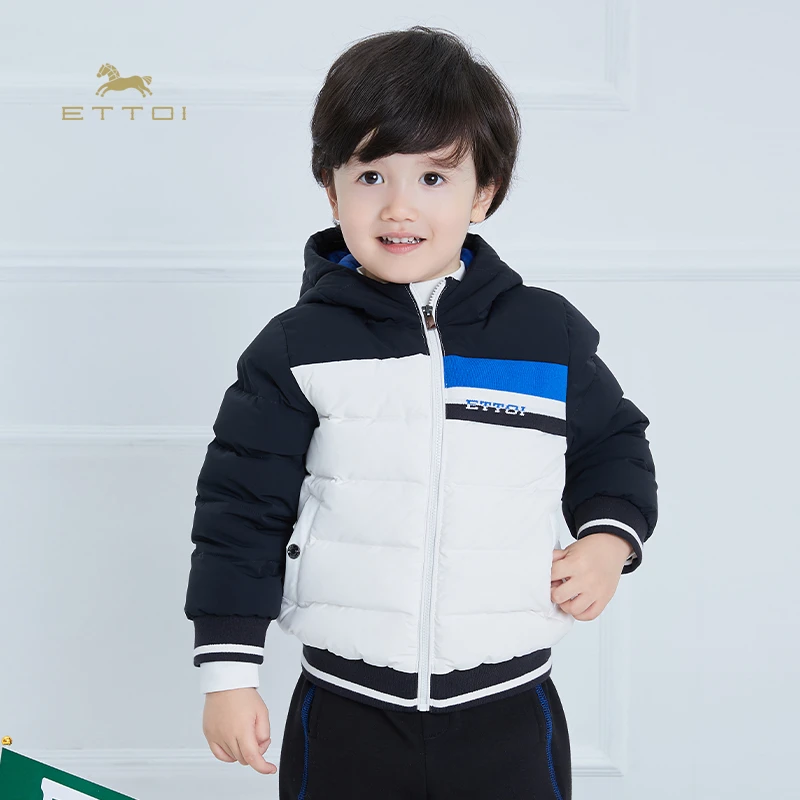 【朗姿集团】ETTOI爱多娃儿童羽绒衣男款撞色童装上衣冬款男童外