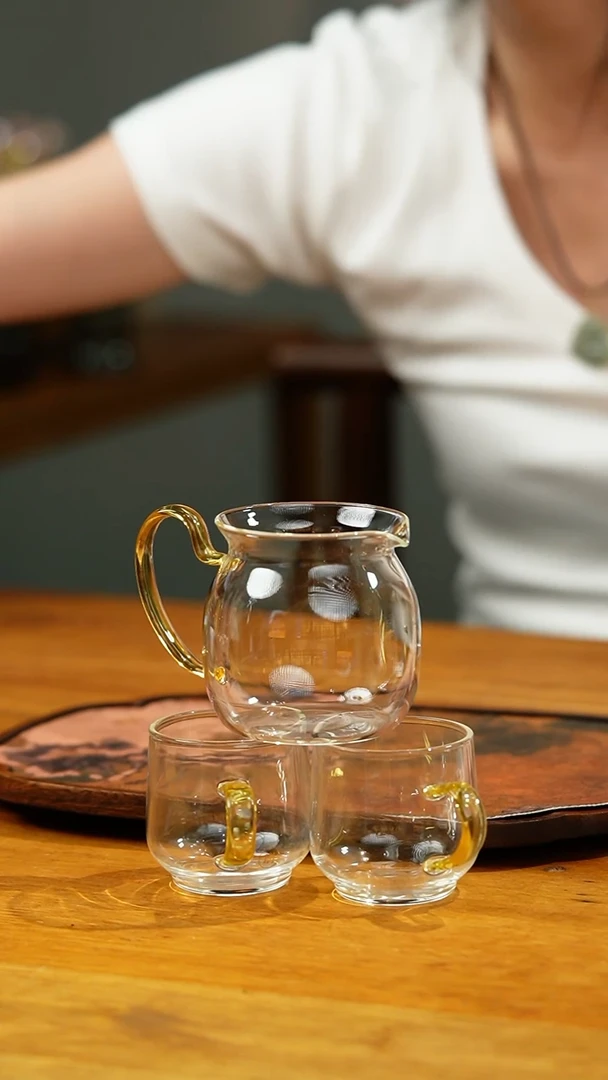 【闪购商品】禾器/美满茶海/浅黄+璃享水月杯2入浅黄