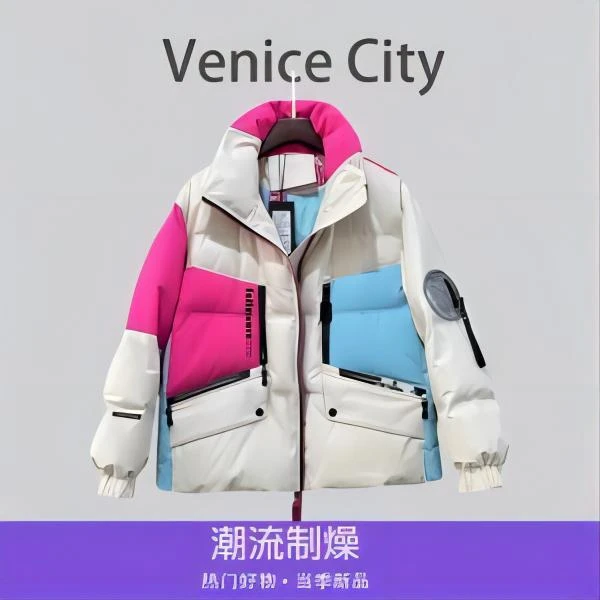 【文鹿鹿】春夏新品轻奢工装风羽绒服外套欧货女宽松