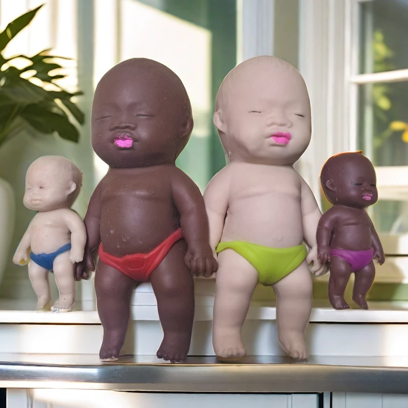 无聊解压玩具捏捏乐揉捏黑人娃娃黑办公室黑色乐拉拉学生可爱娃娃