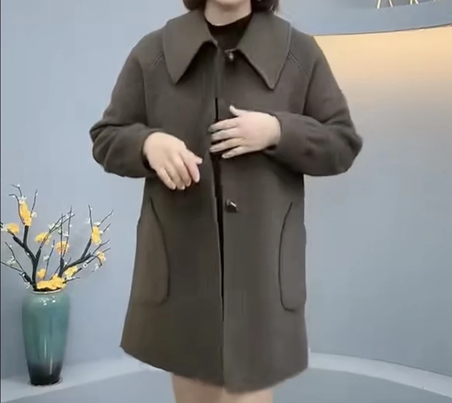 高货小中长时尚洋气双面外套