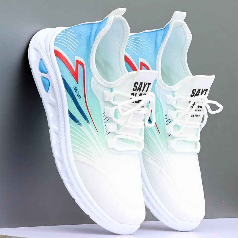 一脚蹬透气防滑百搭男鞋子2024新款夏季弹力运动鞋软底舒适网面鞋