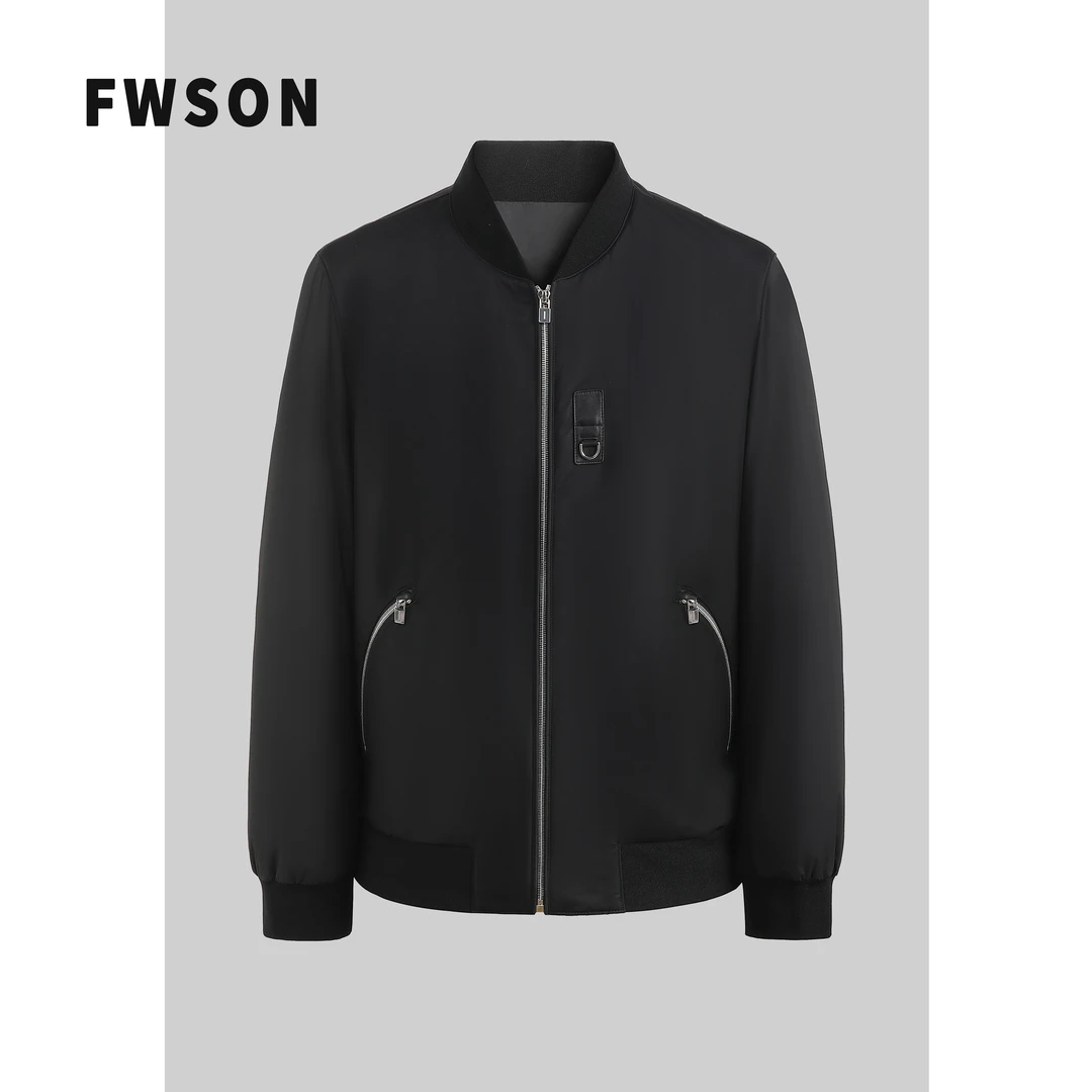 秋冬新品轻薄羽绒男士轻商务轻奢休闲简约舒适棒球领夹克外套165