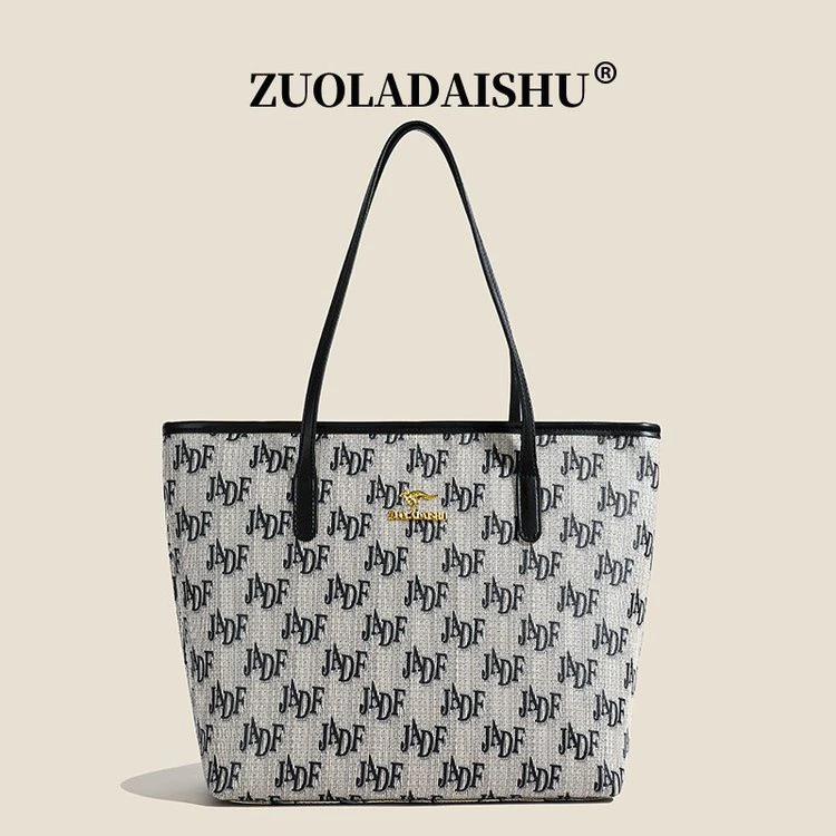 托特包休闲单肩简约大容量包包潮流大包包百搭小众肩包印花