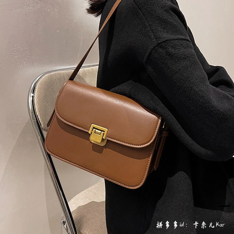 洋气小包包简约肩包百搭ins休闲韩版单肩时尚复古小方包腋下包
