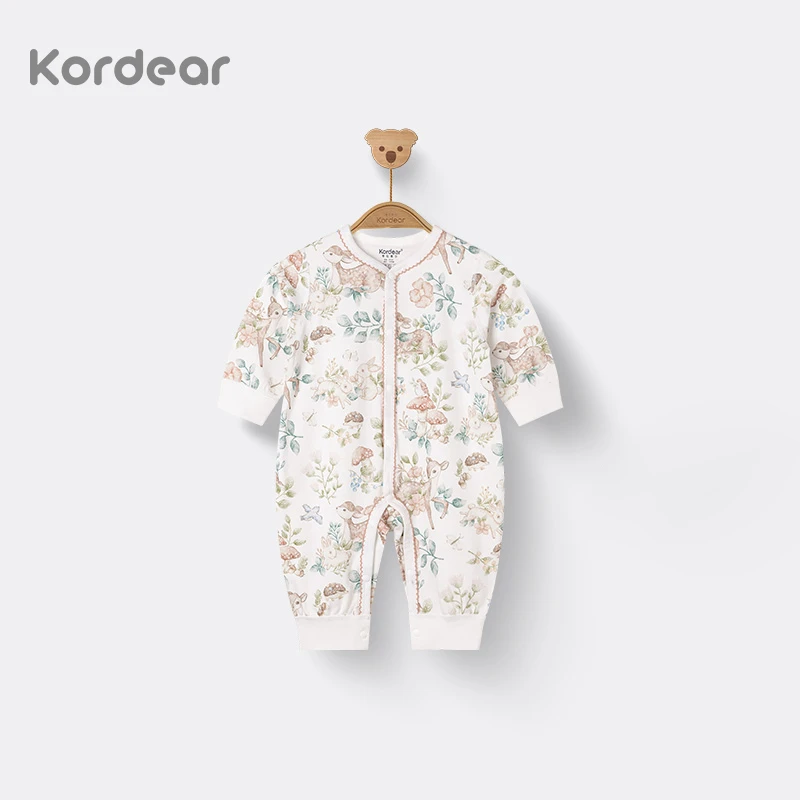 kordear【北欧童话】宝宝中开连体衣婴儿春秋衣服新生儿哈衣亲肤A类