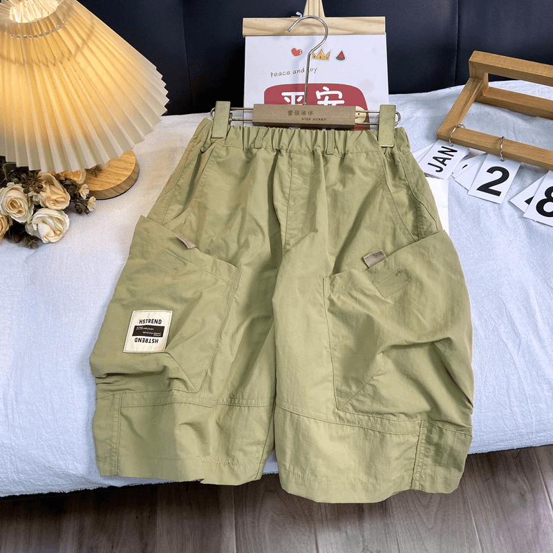 佑妈家童装 儿童夏季新款工装短裤 男女童中大童宽松五分裤