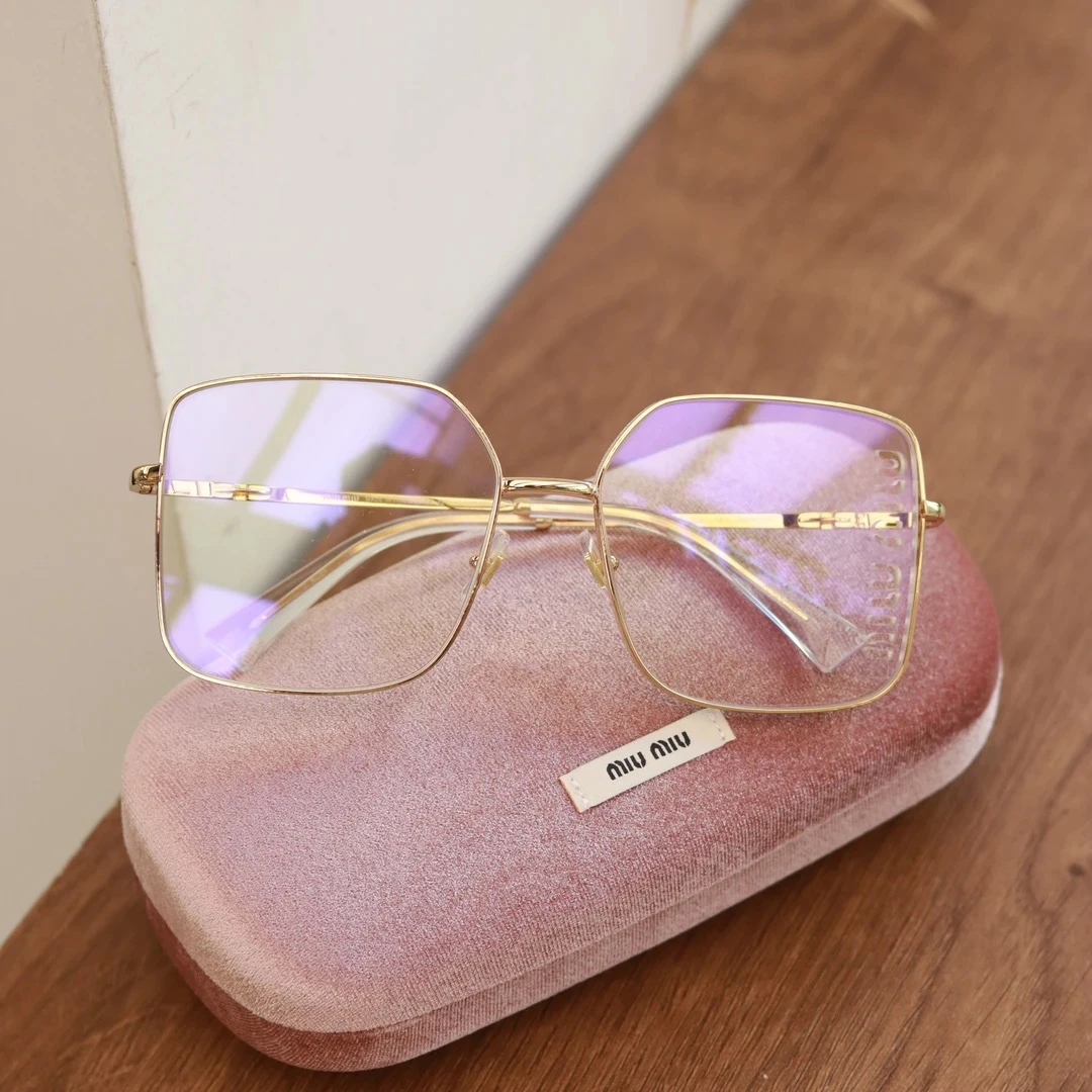 全新未使用 MIU MIU/缪缪 MIUMIU 【文子姐专属】金属方框透明眼镜