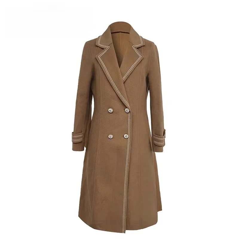 Luoxi/罗皙长款毛呢气质时尚百搭女士中长款经典秋冬6619