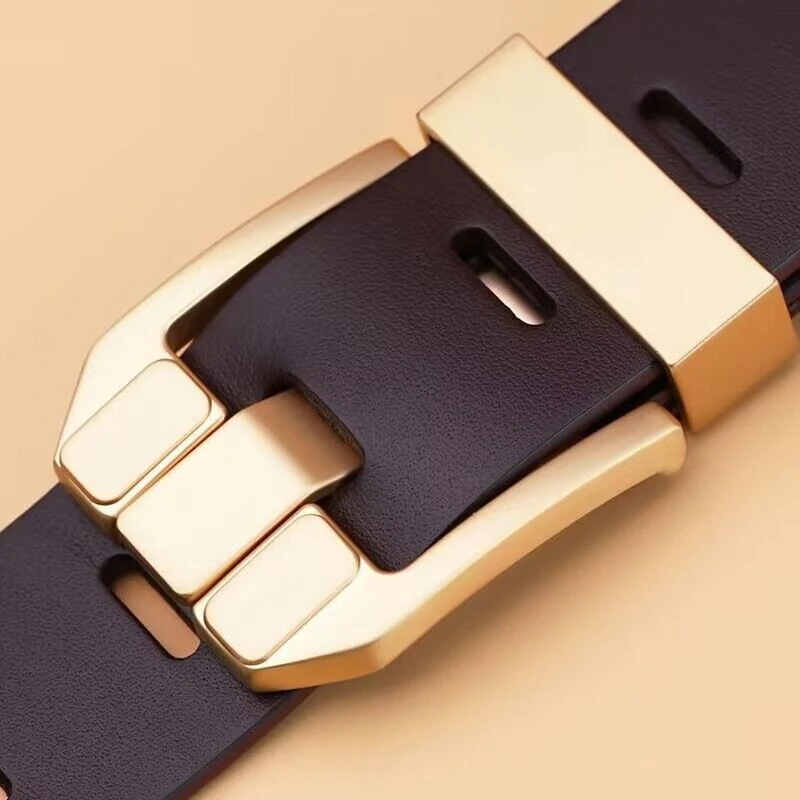 2024新款男士针扣腰带百搭商务时尚潮流高档男青年