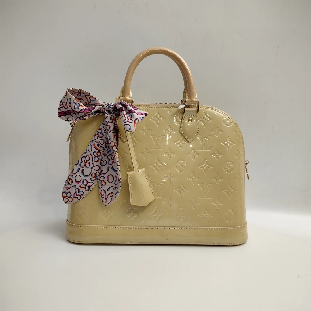 95新 LouisVuitton/路易威登 LV黄色漆皮贝壳包90777