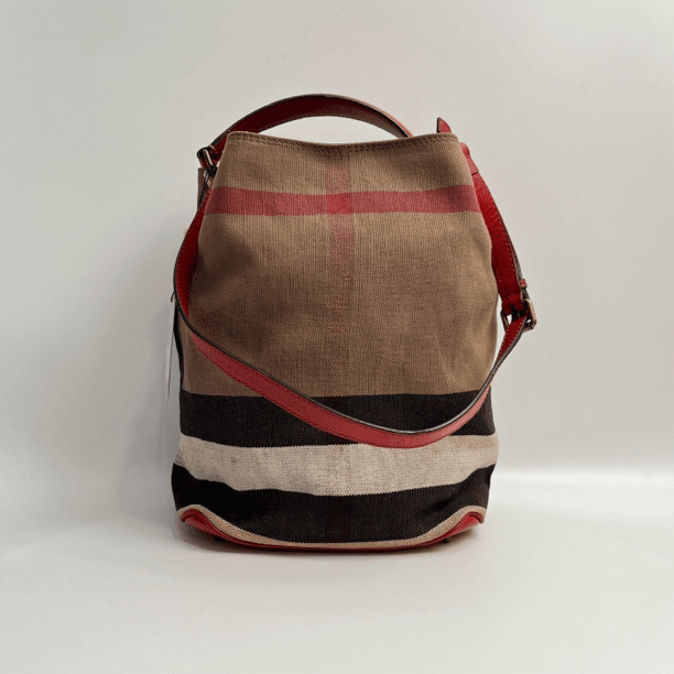95新 BURBERRY/博柏利 帆布水桶包83564