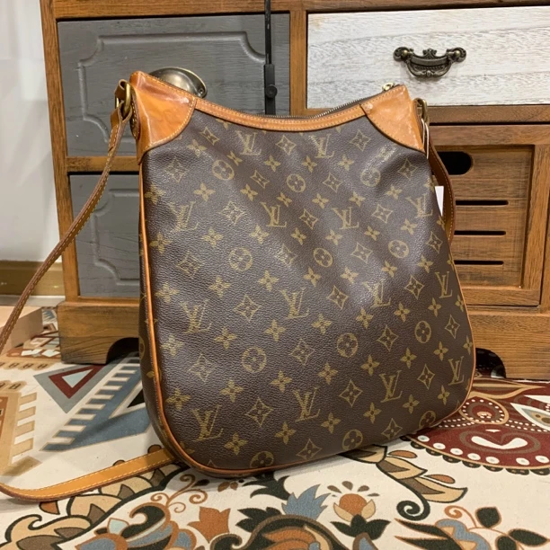 95新 LouisVuitton/路易威登 lv老花odeon中古南瓜单肩包/95新