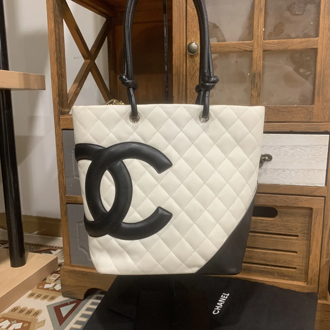 95新 Chanel/香奈儿 香奈儿黑白康鹏托特包/95新