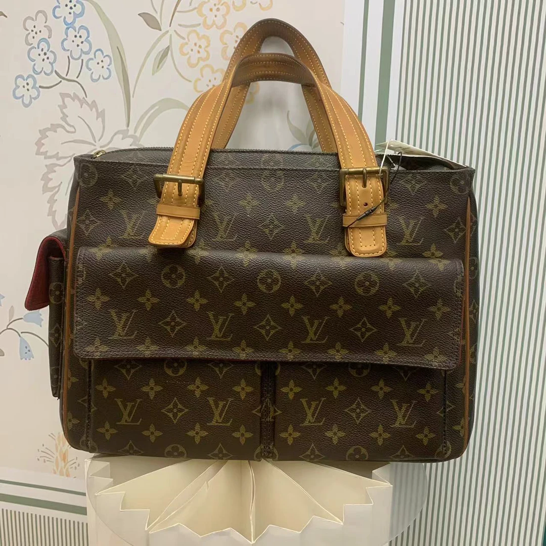 95新 LouisVuitton/路易威登 lv老花骆驼大号手提包/95新