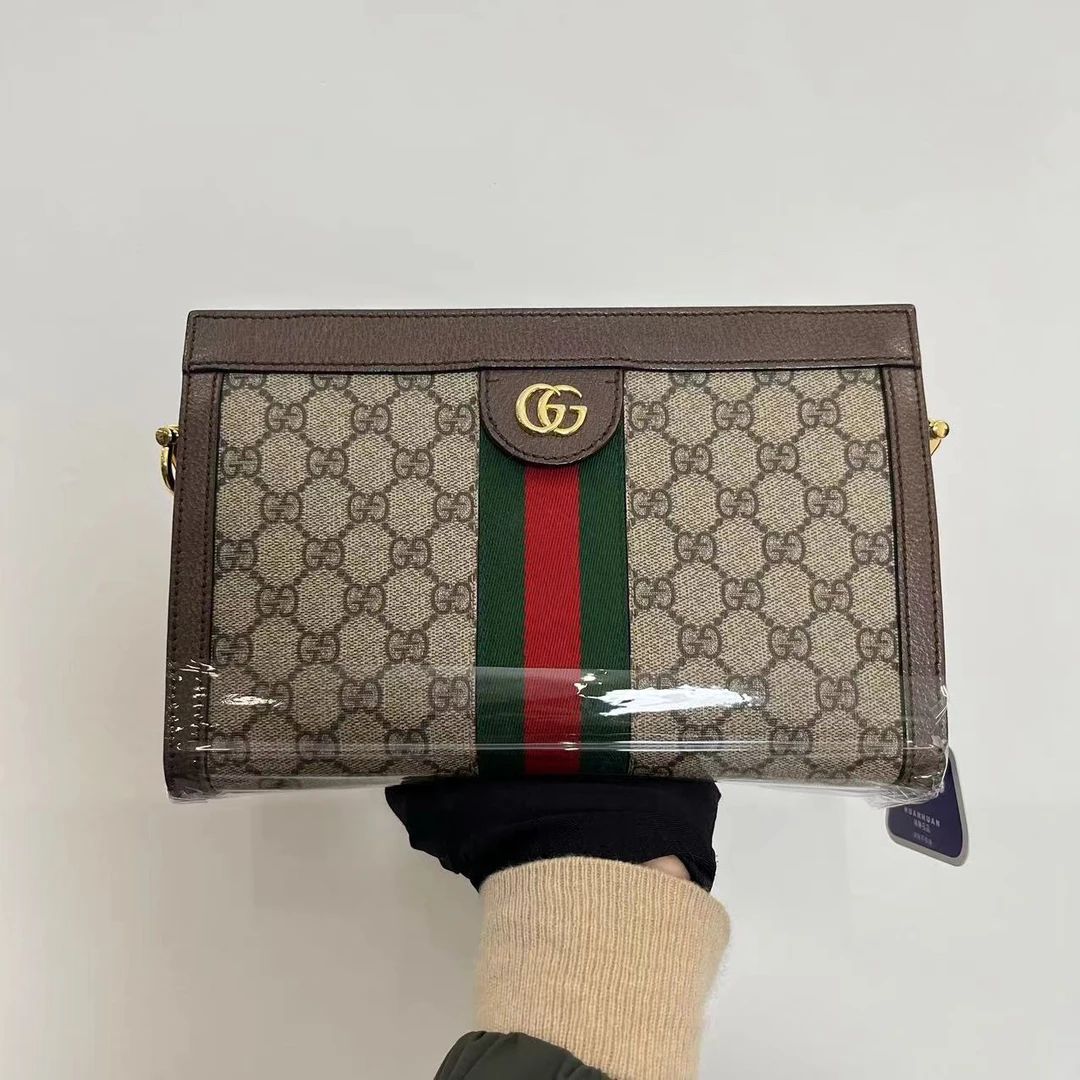 95新 GUCCI/古驰 老花夹子包