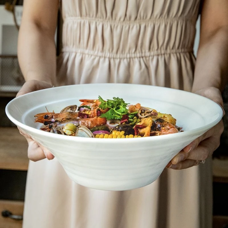 斗笠碗新款陶瓷面碗商用面碗油泼面汤粉麻辣烫汤碗沙拉碗早餐碗