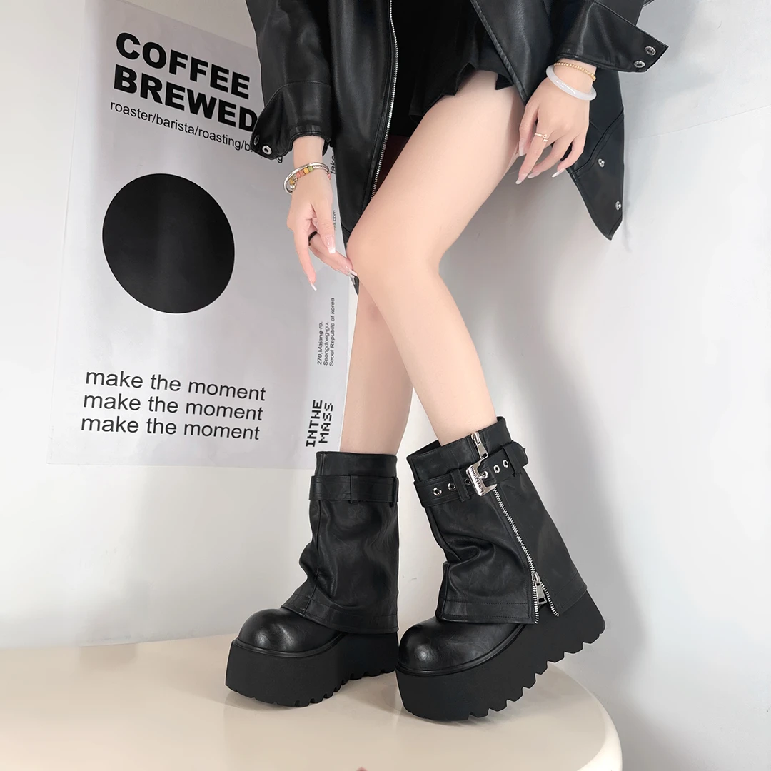 【RIELOV●思思新款】时尚厚底增高8cm潮流百搭女士马丁靴2905-7
