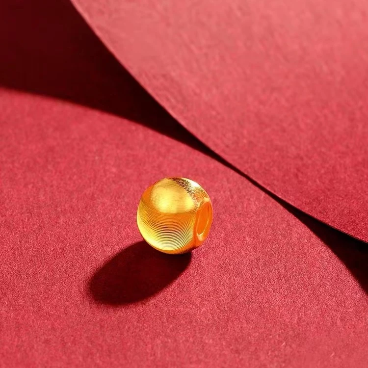 黄金转运珠镶嵌猫眼转运珠路路通串珠可编织手链手绳吊坠时尚百搭