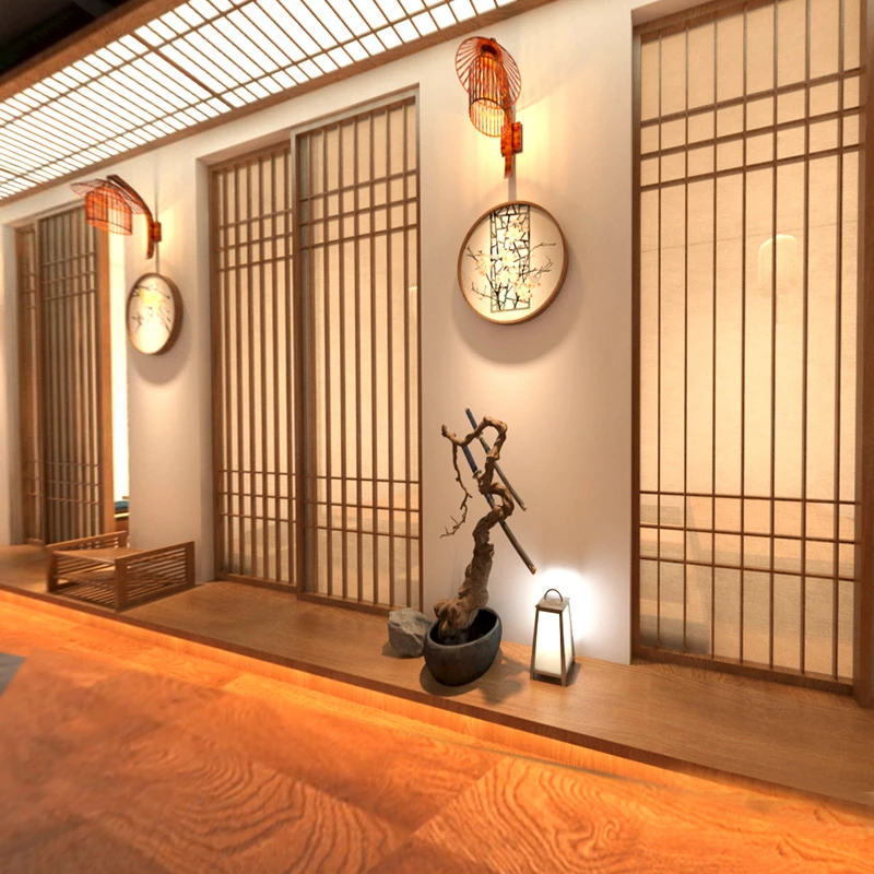 日式推拉门移门榻榻米和室门格子门采耳店茶室格栅隔断门全屋定制