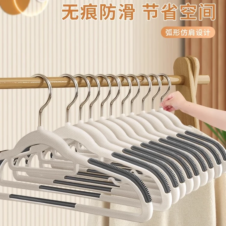 无痕晾衣架轻奢家用晾衣服防肩角衣服架防滑两用整理师弧形晒衣架