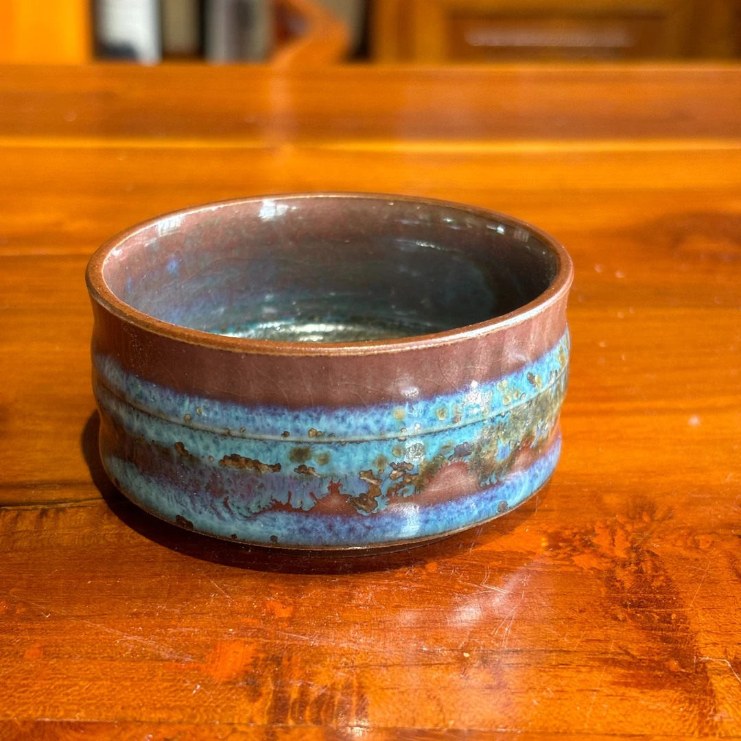 高温卢钧（铜系蓝釉）盖碗公道