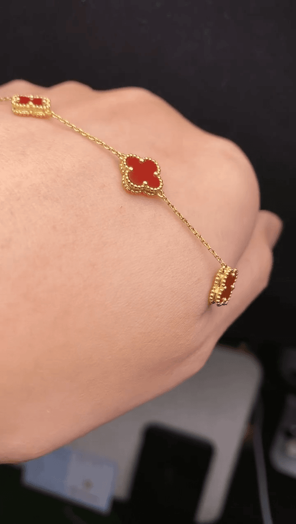 【闪购商品】玛瑙/玉髓手链18K金镶嵌.