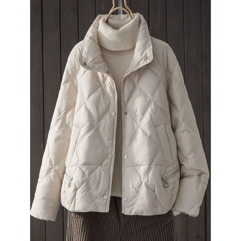 波司断码乐甄选羽绒服冬季立领羽绒服女款2023年新款韩版菱格休闲