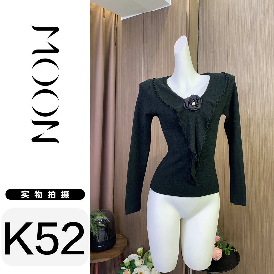 【清】设计感修身针织上衣百搭高端气质高级感新款女装穿搭 *52