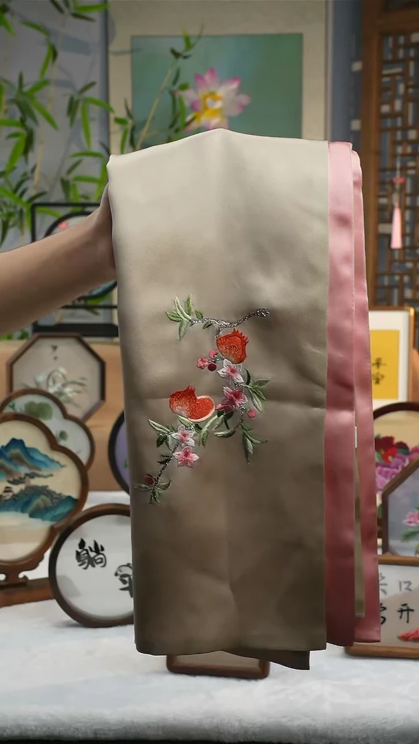 【闪购商品】刺绣苏绣石榴围巾