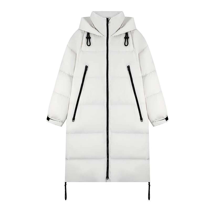 YPUT冬季撞色时尚通勤连帽宽松羽绒服YHF211412G