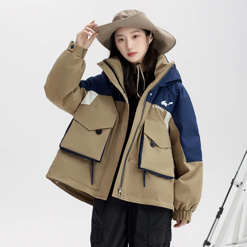 【丽公主专属】冬季户外拼接撞色防风羽绒服YHF211230G