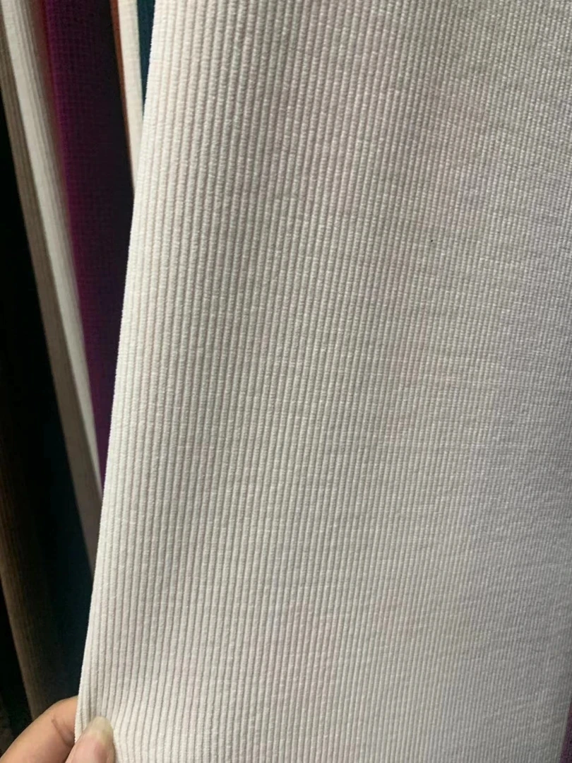 白色    小经编加绒布料