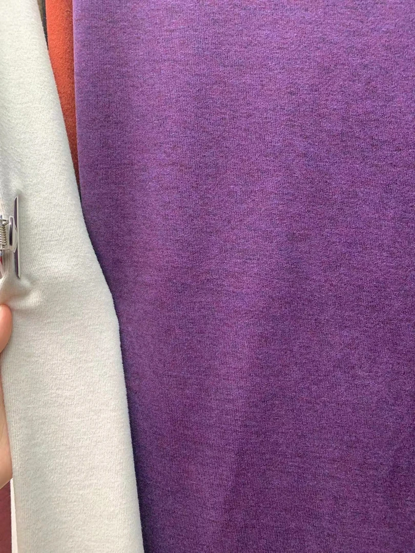 薰衣草紫色    真丝炫彩羊绒布料