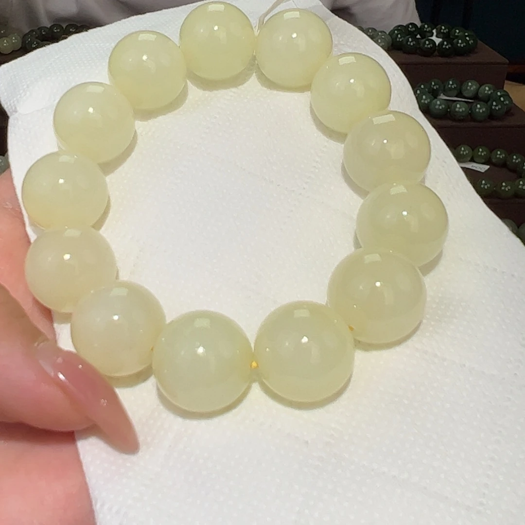 【闪购商品】和田玉手串未镶嵌054新疆若羌黄口16mm