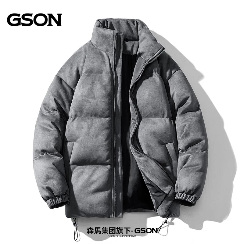 森馬集团GSON棉衣外套男生冬季加厚保暖情侣棉袄美式潮牌冬装棉服