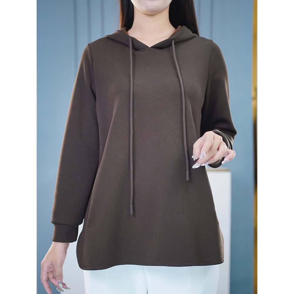 秋季遮肚子卫衣微胖妹妹百搭显瘦大码女装气质高级感上衣减龄衣服