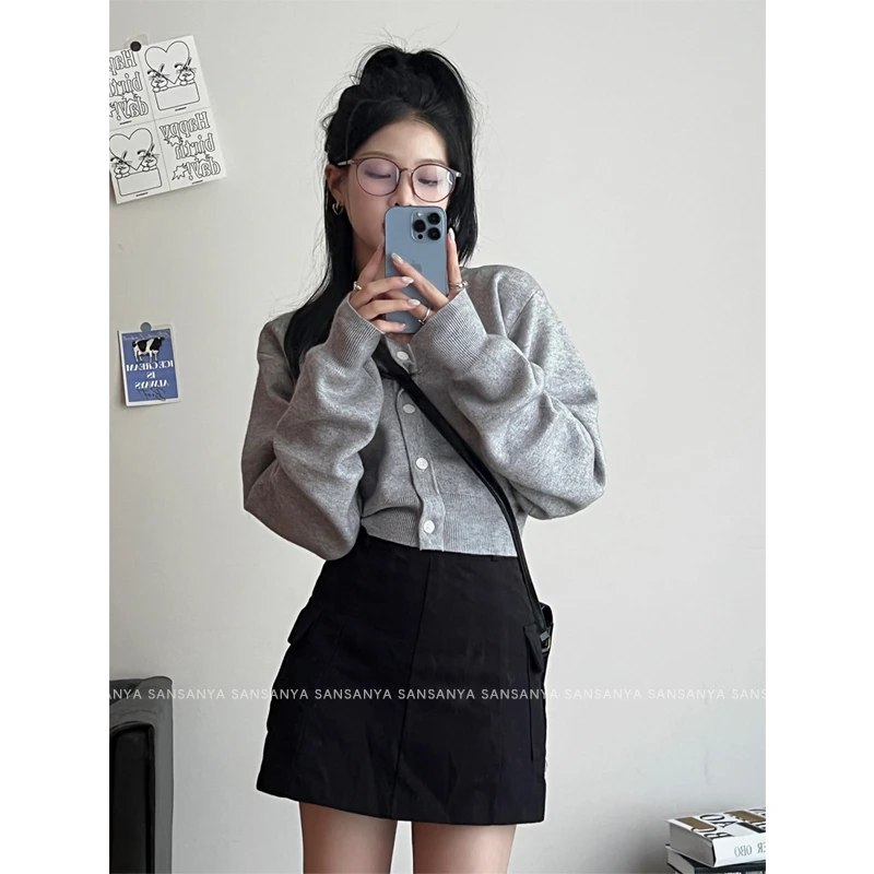 【三三】（未知星球）新款秋季情侣ins短款毛织宽松上衣开衫外套