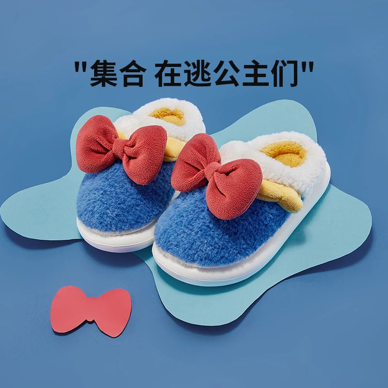 可爱卡通棉拖鞋女冬季室内保暖厚底防滑毛绒保暖月子鞋外穿情侣款