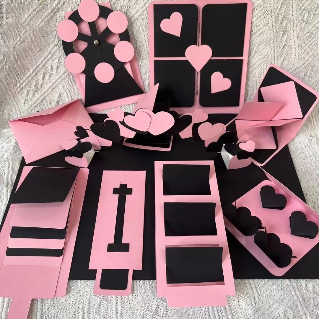 相册立体机关手工diy配件材料包半成品17款机爱心拱桥高颜值模板