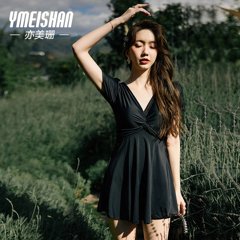 【运动户外专场】名媛风泳衣218373经典黑M-3XL