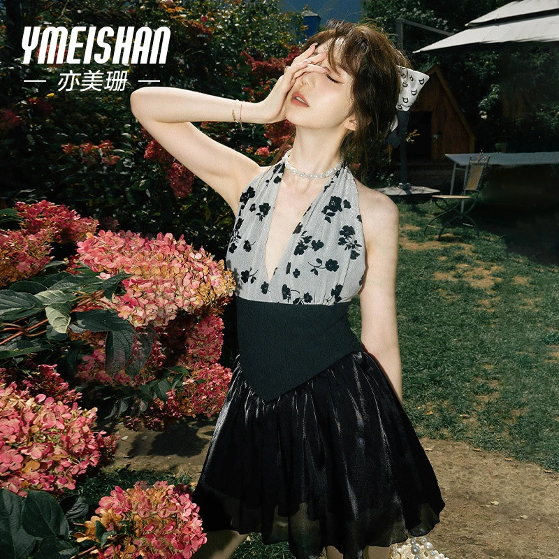 亦美珊【花间礼遇】新款夏季泳装露背性感气质时尚修身女士温泉泳衣