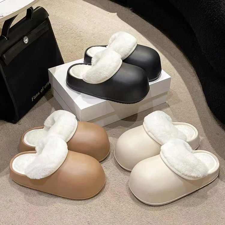 冬季厚防水可拆卸外穿踩屎感厚底家居保暖拖鞋棉拖鞋2023秋冬包头