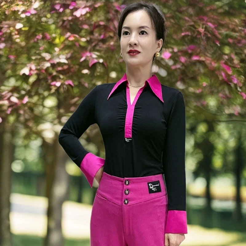 衬衫女款显瘦翻领时尚休闲女士修身弹力百搭气质打底衬衣