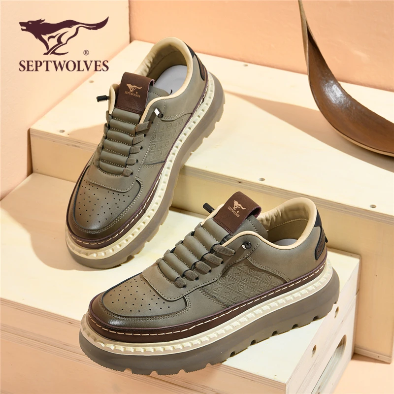 七匹狼男鞋秋冬运动板鞋2025年新款厚底鞋百搭休闲鞋时尚轻奢潮鞋