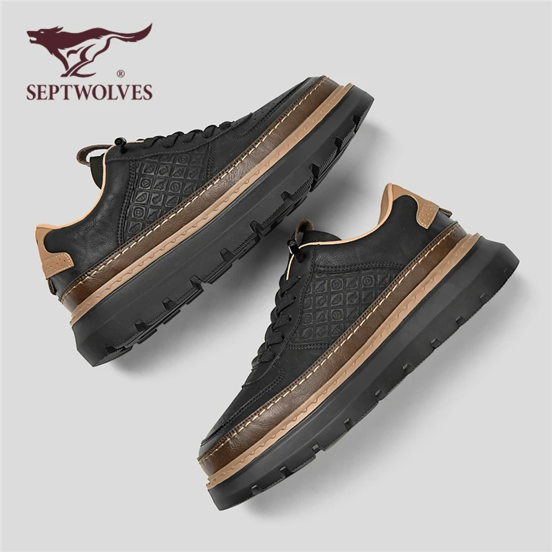 七匹狼男鞋厚底板鞋2025年秋冬新款时尚休闲鞋男士百搭轻奢潮鞋